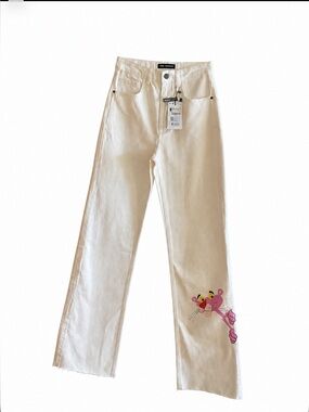 Desigual Pink Panther Wide Leg Jeans NWT EU 34 (US 2)